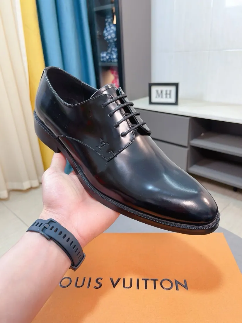 Men's men's shoes 💰520🌸🌸【LV Louis Vuitton】~ New product 🆕High-end original men's 🚹Business casual leather shoes, made of original cowhide open-edge bead fabric➕comfortable and soft cowhide lining➕cowhide insole, original LOGO rubber non-slip outsole. Code number: 38-44